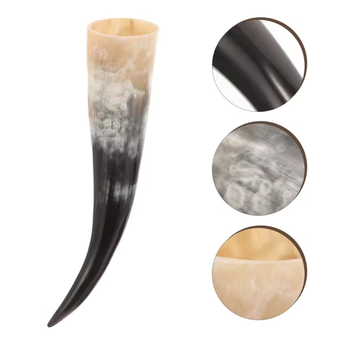 Viking Drinking Horn Mug Handmade OX Horn Cup For Mead